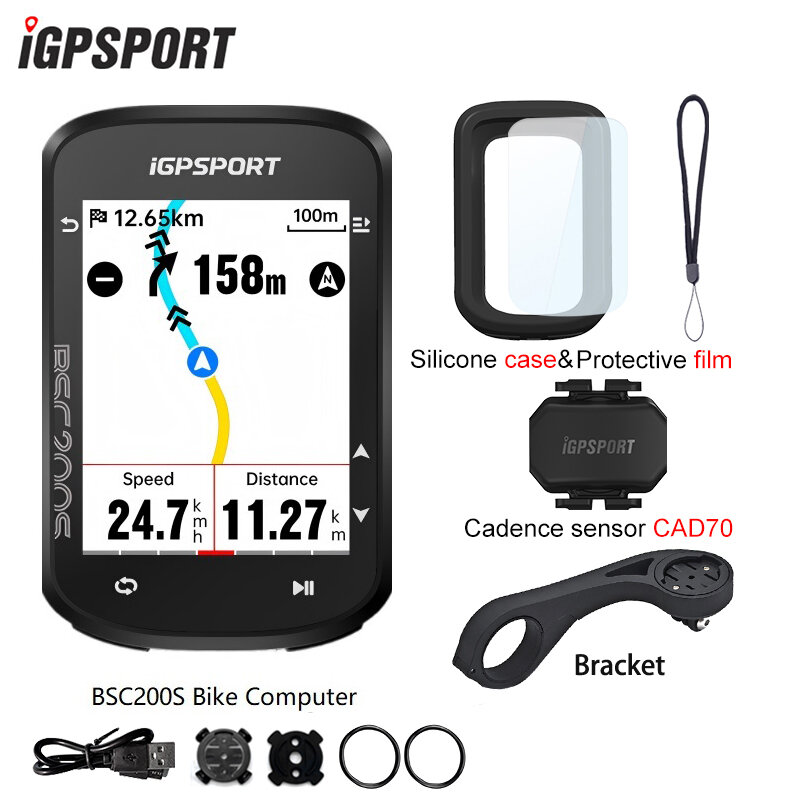 IGPSPORT BSC200S Велокомпьютер 2,4-дюймовый цветной сенсорный экран Поддержка Bluetooth ANT+ Степень водонепроницаемости IPX7