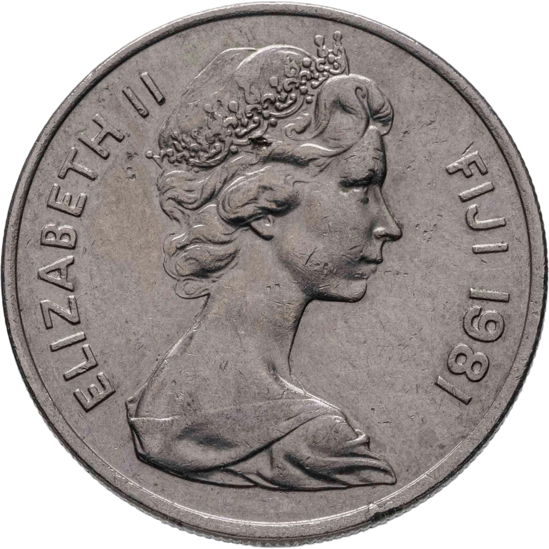 Фиджи 10 центов cents 1981, Сталь, в сохранности XF
