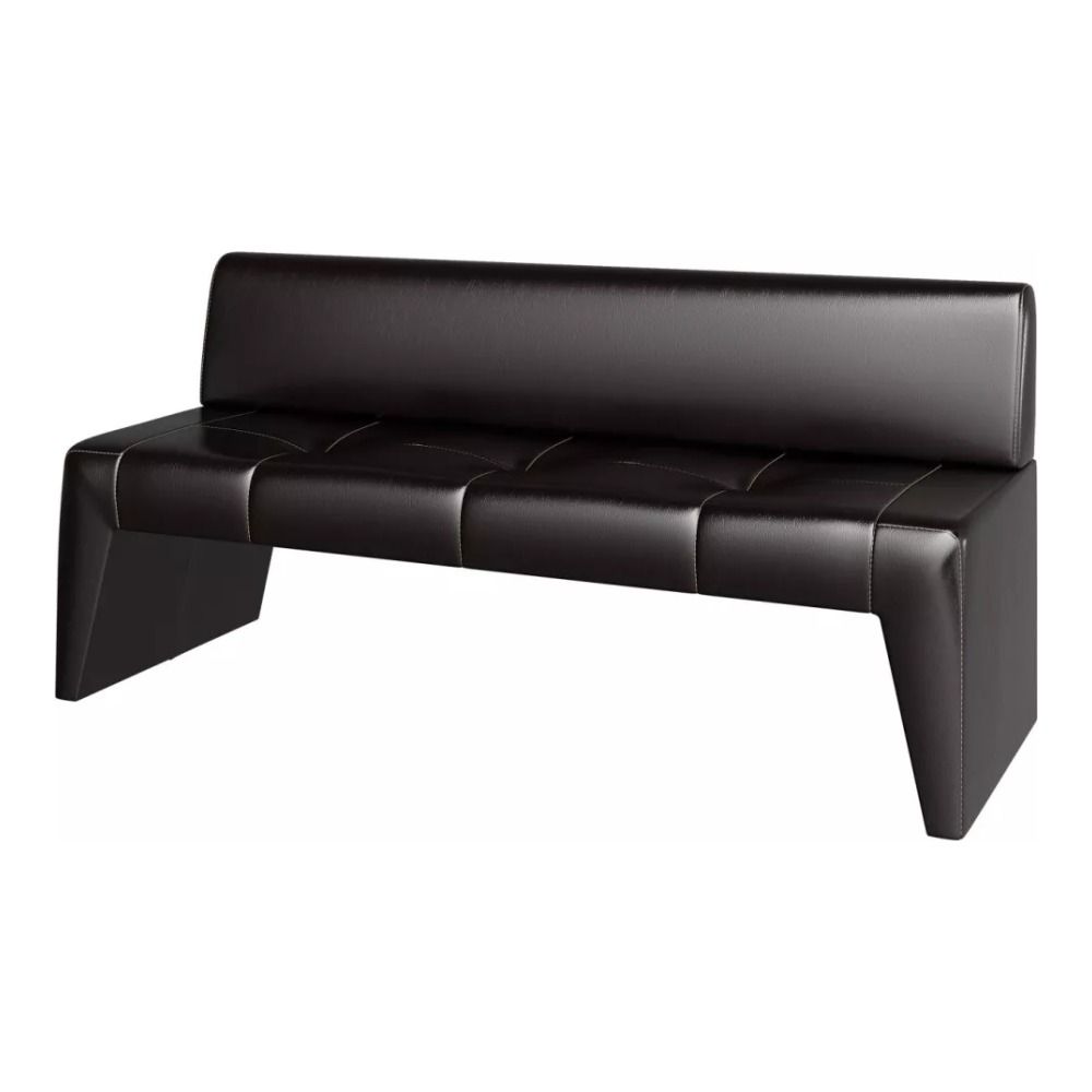 Диван офисный Кристи Kit3 трехместный, экокожа, черный, 152х57х75 см