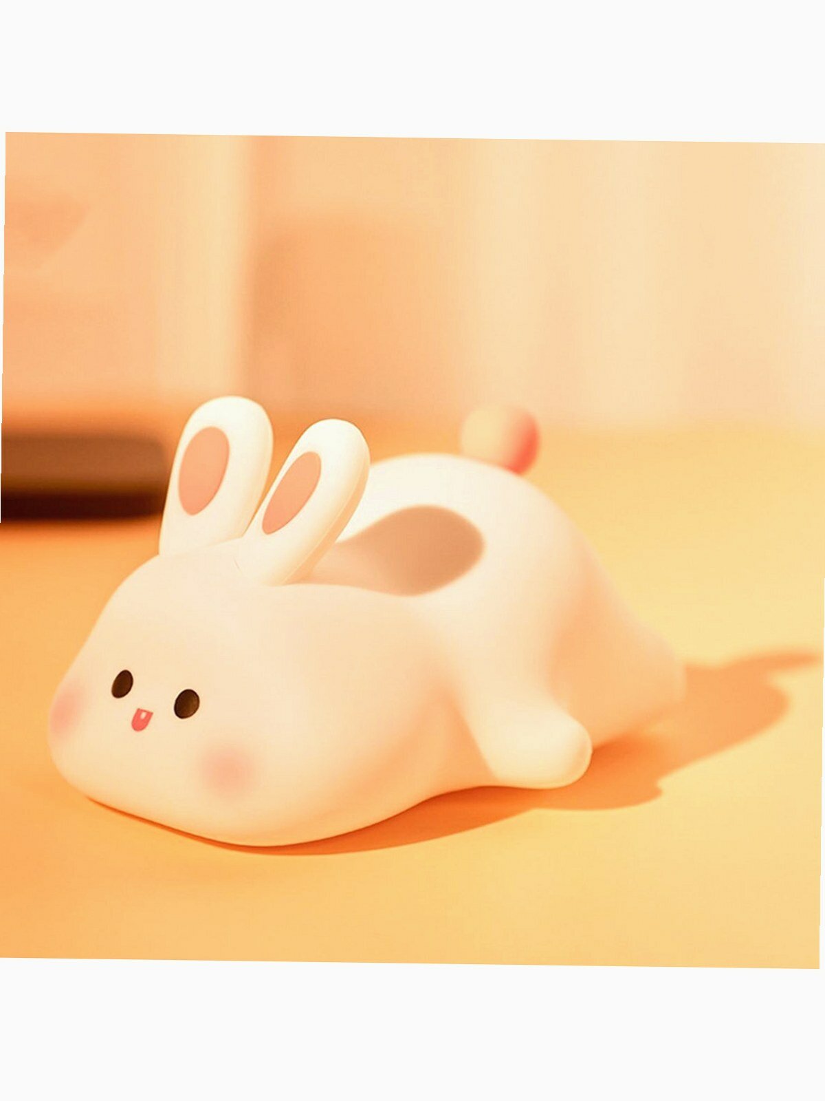 Ночной светильник "Big Face Rabbit", мягкий свет, регулировка яркости, 3 уровня, силикон
