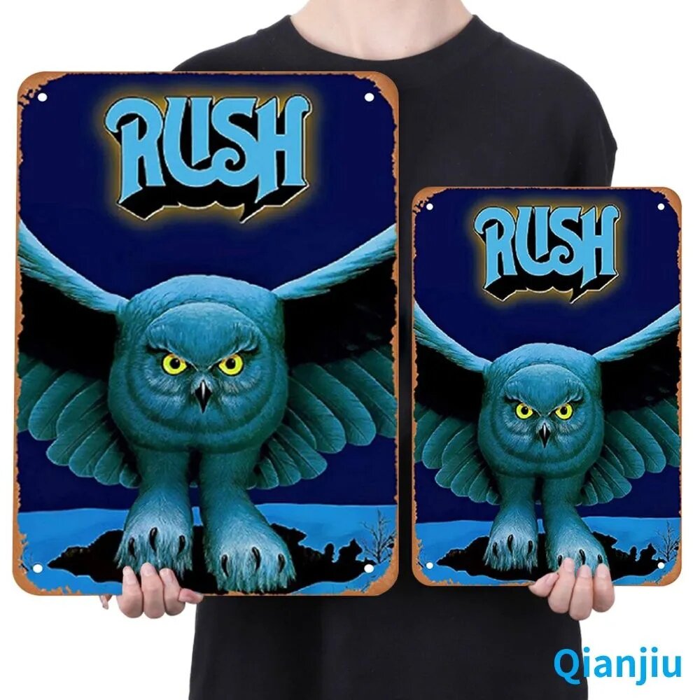 Металлическая картина прямоугольная 20 30 см, рок-группа Rush, персонажи