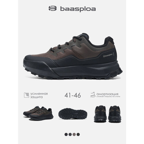 фото Кроссовки baasploa life outdoor, полнота 6 (ru)/ на среднюю стопу, размер 44, коричневый