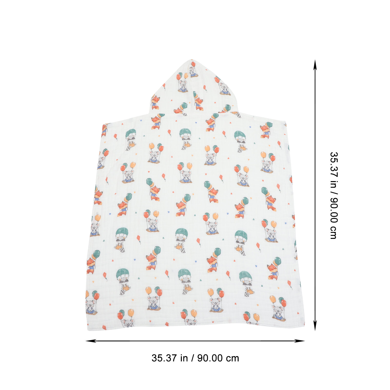 Полотенце Для Детей С Капюшоном Мягкое И Впитывающее 90x90cm