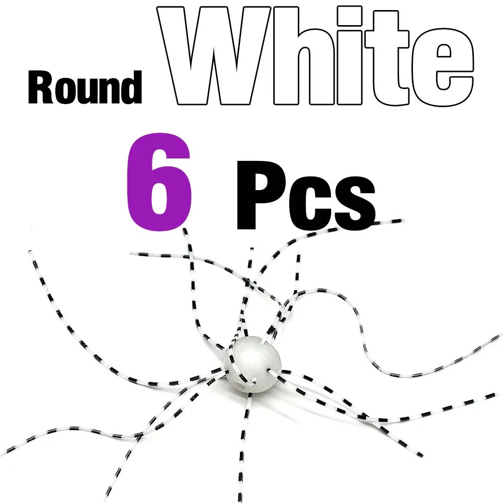 MNFT силиконовые приманки для рыбалки 6 шт. Белый, Round White