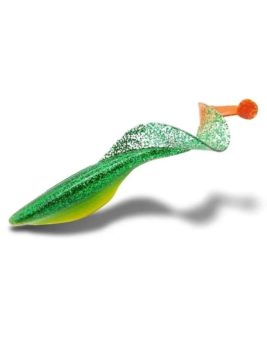 Мягкая силиконовая приманка «Гигантская форель» 40 г, 17 см, LIGHT GREEN, волнистый дизайн с глубоким