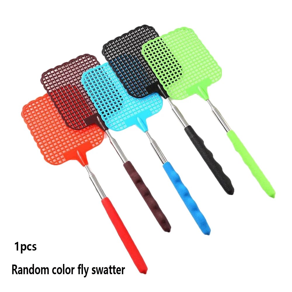 Телескопическая мухобойка из нержавеющей стали 28,5-75 см Random color