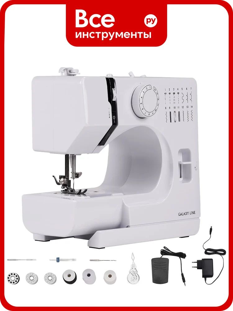 Швейная машина Galaxy Line GL6502, LED-подсветка, 14 строчек