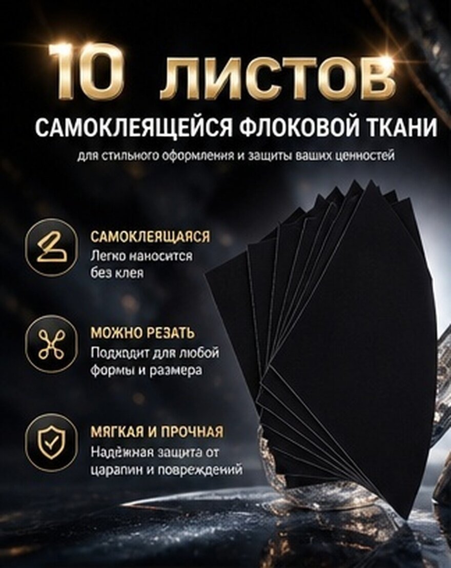 10 Шт Самоклеящаяся Ткань Для Обивки Ювелирных Коробок 30X21 См