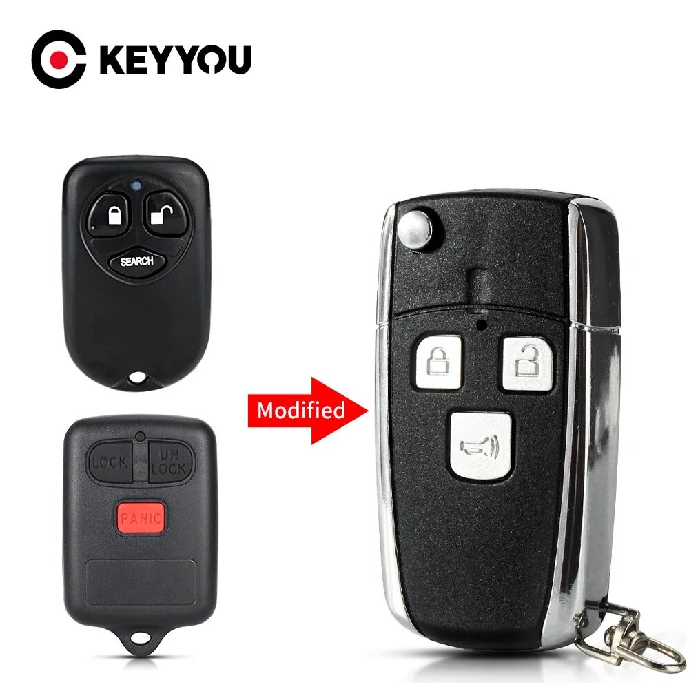 Складной Ключ KEYYOU Для BYD F3 F3R Toyota Corolla Vios 2003-2007, Материал ABS, 3 Кнопки