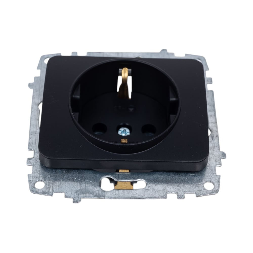 Розетка Elbi Jazz 07 с заземлением M+K vantablack 607-014800-217