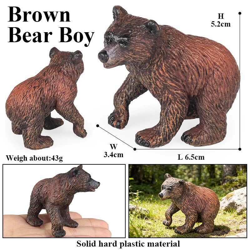 Фигурка медвежонка Brown Bear Boy, 6.5см, animals model 37