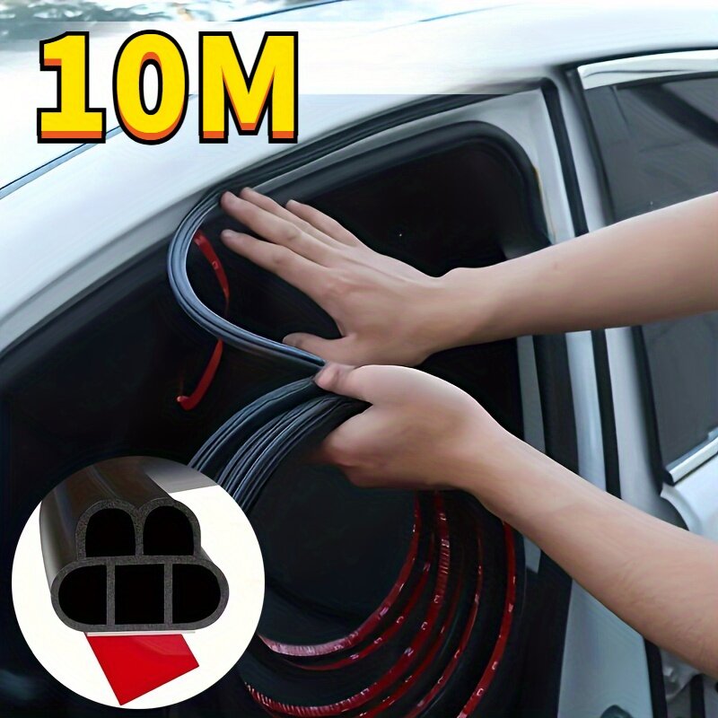 Универсальный уплотнитель дверного проема автомобиля 10 м, двухслойный, шумоизоляционный, водонепроницаемый, с 5 отверстиями, амортизирующий