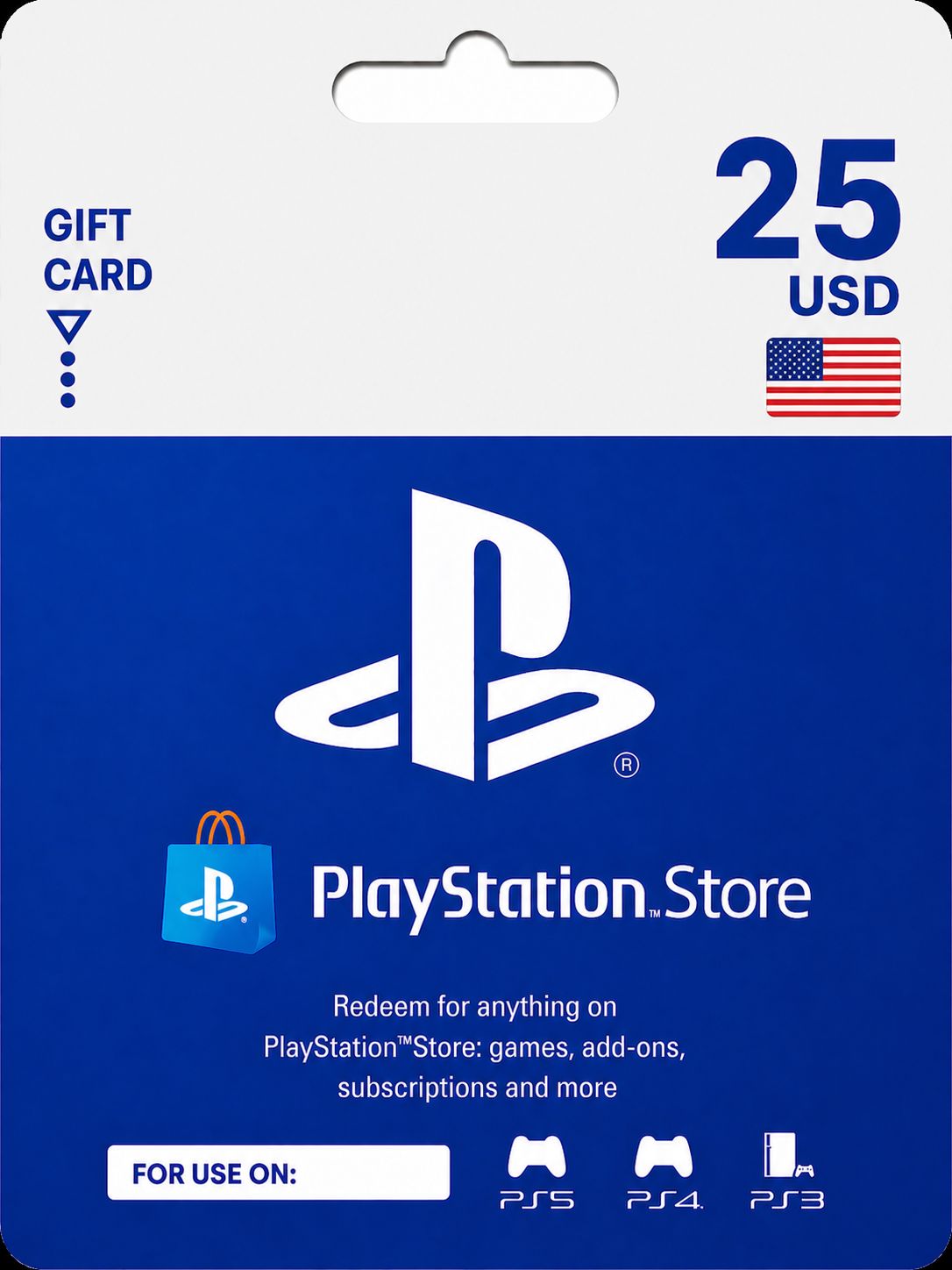 Карта пополнения PlayStation Store 25 USD (США), электронный ключ