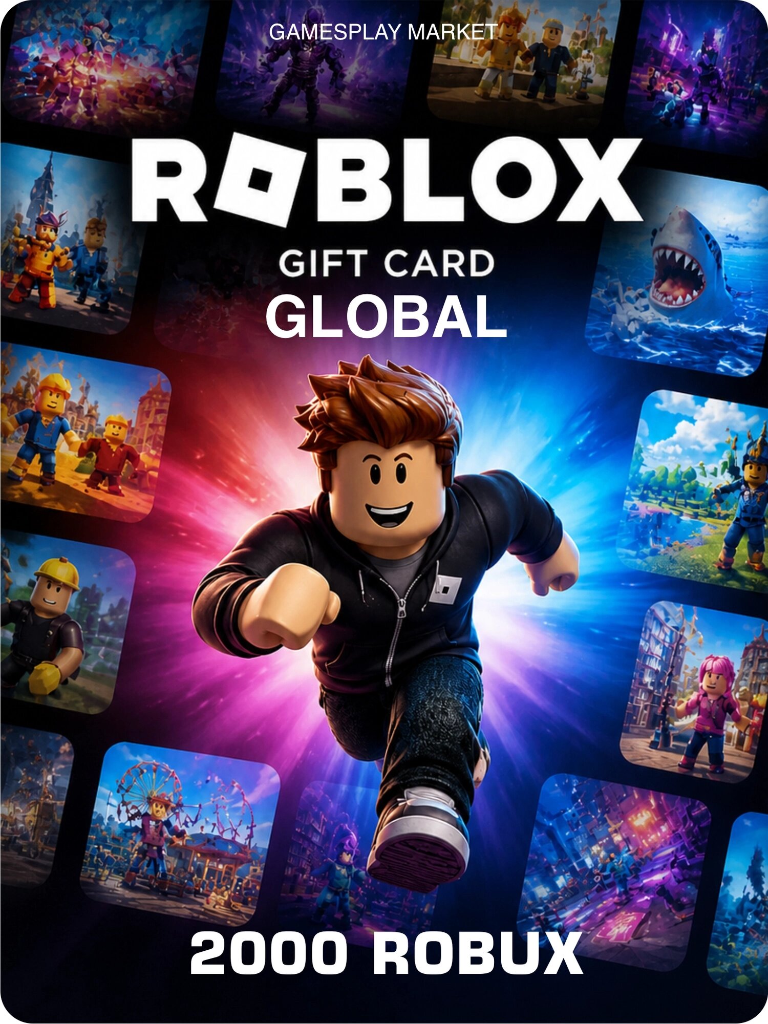 Подарочная карта Roblox на 2000 Robux для любого региона / Оригинальный цифровой код