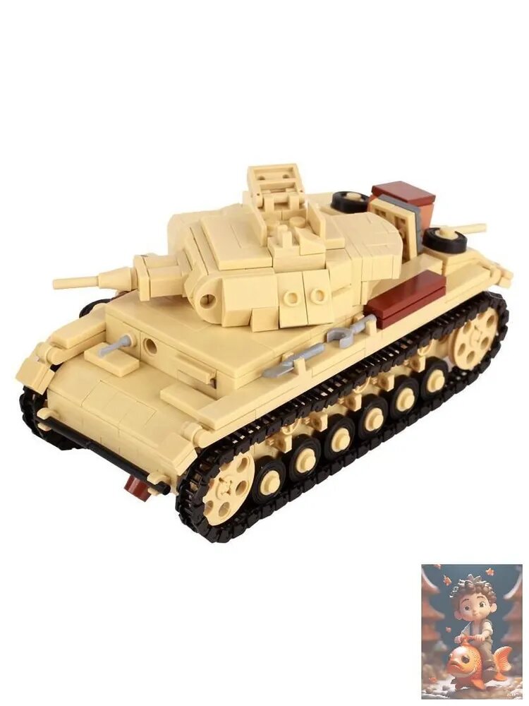 MOC Модель Танк North Africa 3 модель 549 деталей - Коллекционный конструктор 18+ Историческая бронетехника Подарок коллекционеру