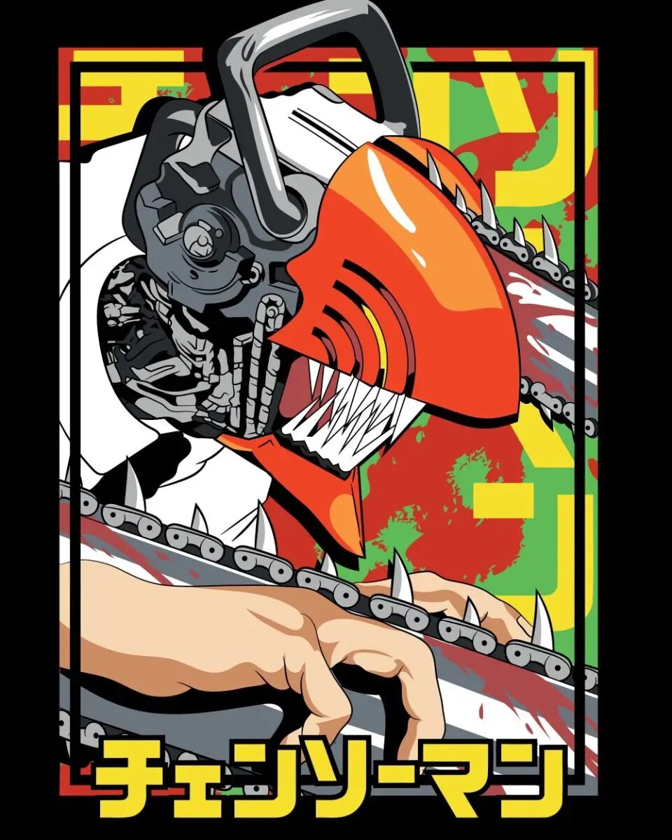 Плакат Chainsaw Man 40x60см, цвет 8, без рамки