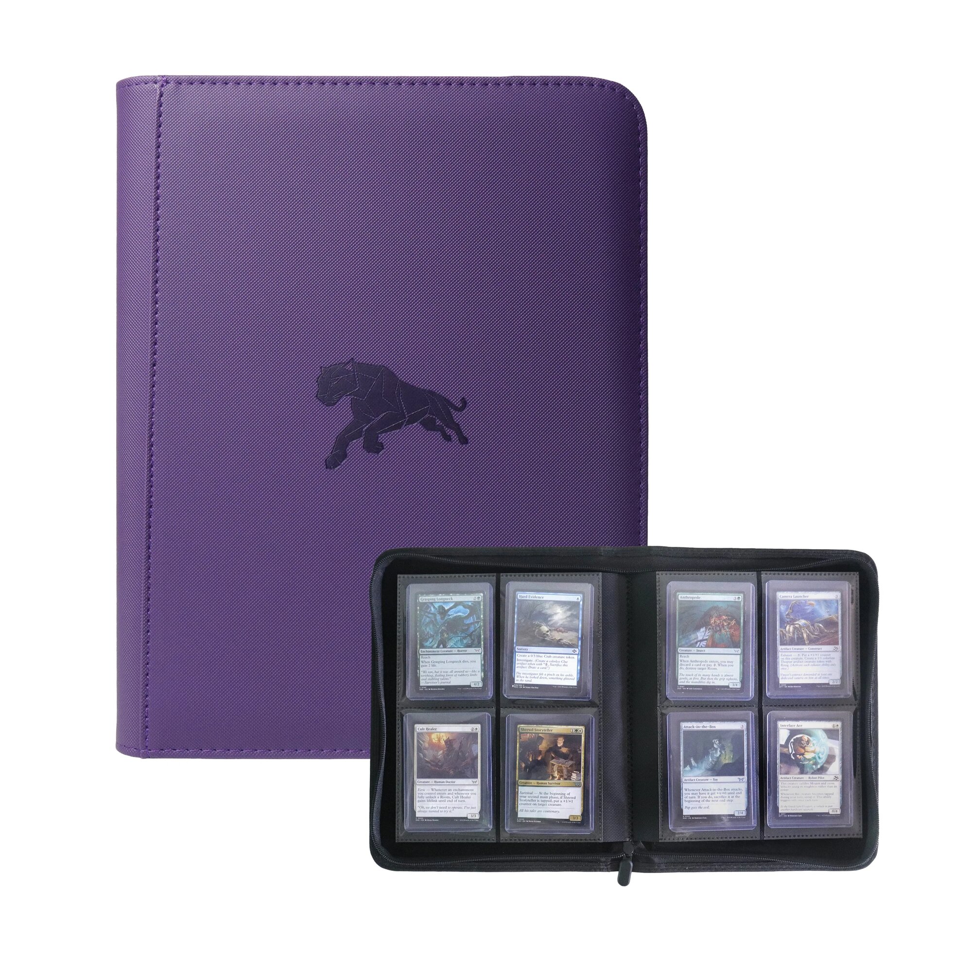 Двусторонний альбом для карт 160 ячеек 3x4 дюйма Фиолетовый, Dark Purple-160