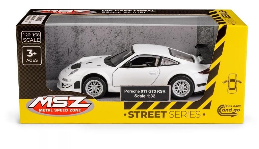 Игрушечная машинка Daffi MSZ Porsche 911 GT3 RSR, белый, масштаб 1/32