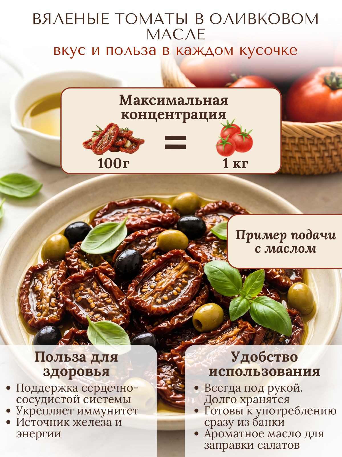 Вяленые томаты Натуральный итальянский деликатес 300 г Добавляйте в пиццу, пасту, салаты, брускеты.