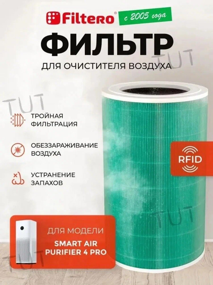 Фильтр для очистителя воздуха Xiaomi Smart Air Purifier 4 Pro, цвет зеленый, BHR5056EU, BHR5062GL, Filtero FTV 060