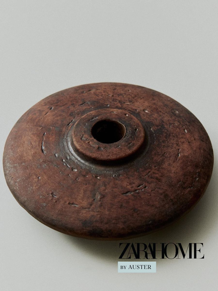 ZARA HOME Подсвечник для 1 св. 1 шт керамика коричнево-красный