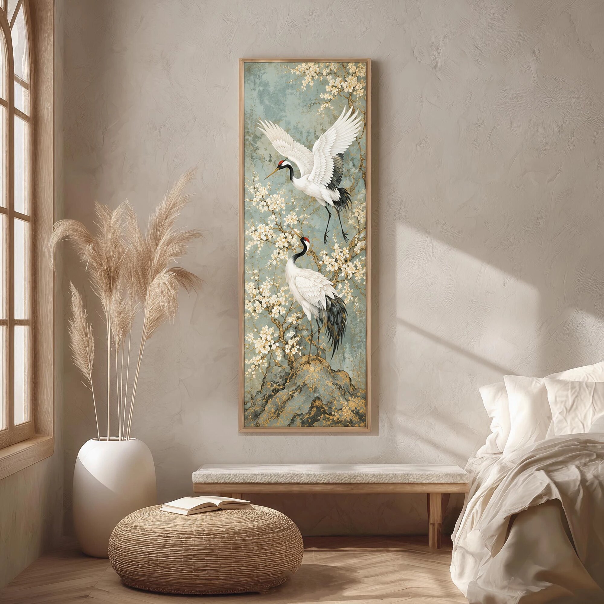 Классическая картина "Золотой журавль", печать на холсте LA120-6, 50X150cm Unframed