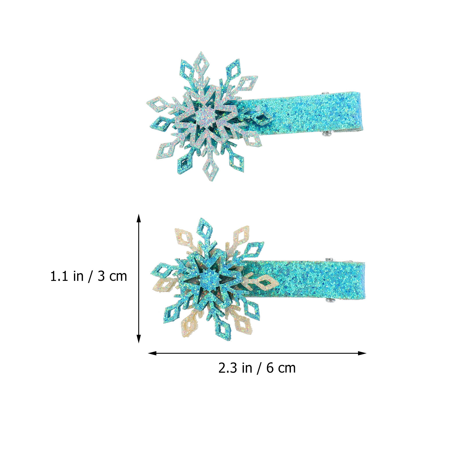 6 Штук Заколки Для Волос Детские Клипсы Для Девочек В 形 Сnowflake 6x3 Cm