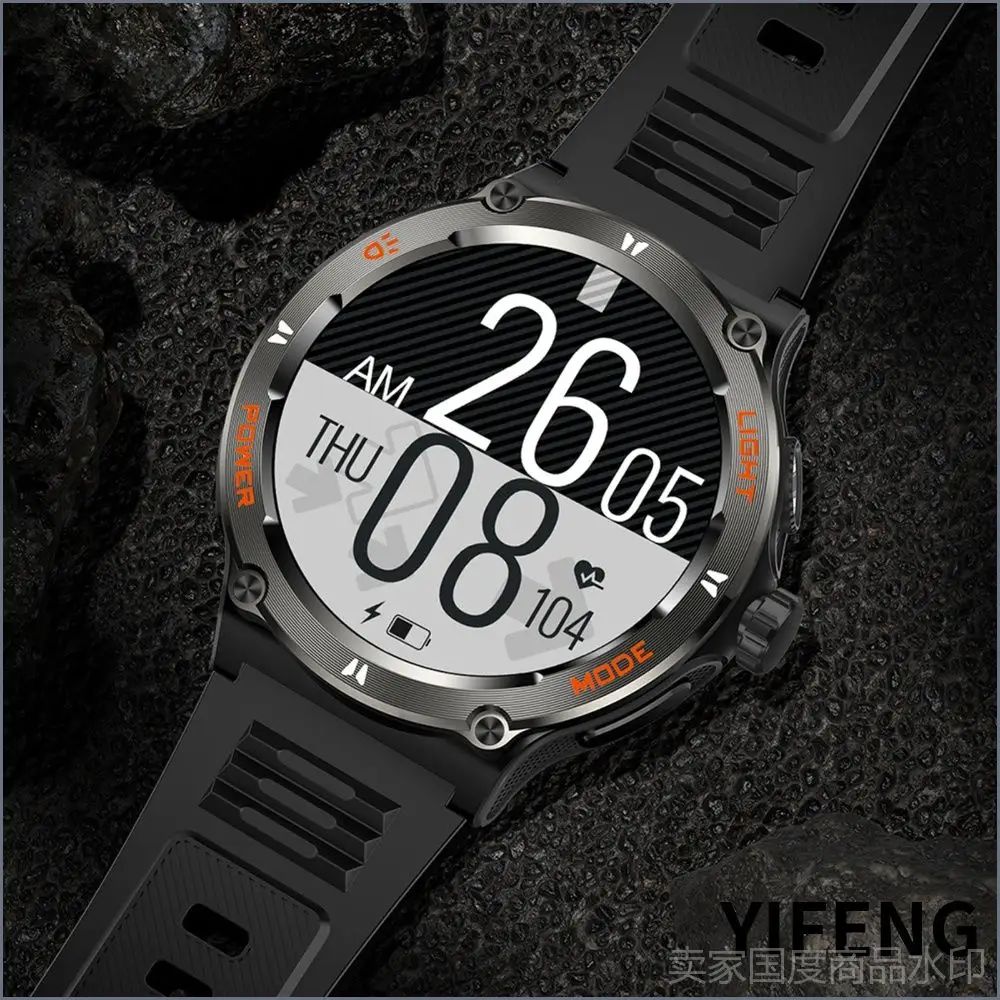 Milochic Смарт-часы Водонепроницаемые спортивные смарт часы блютуз, 46mm, черный