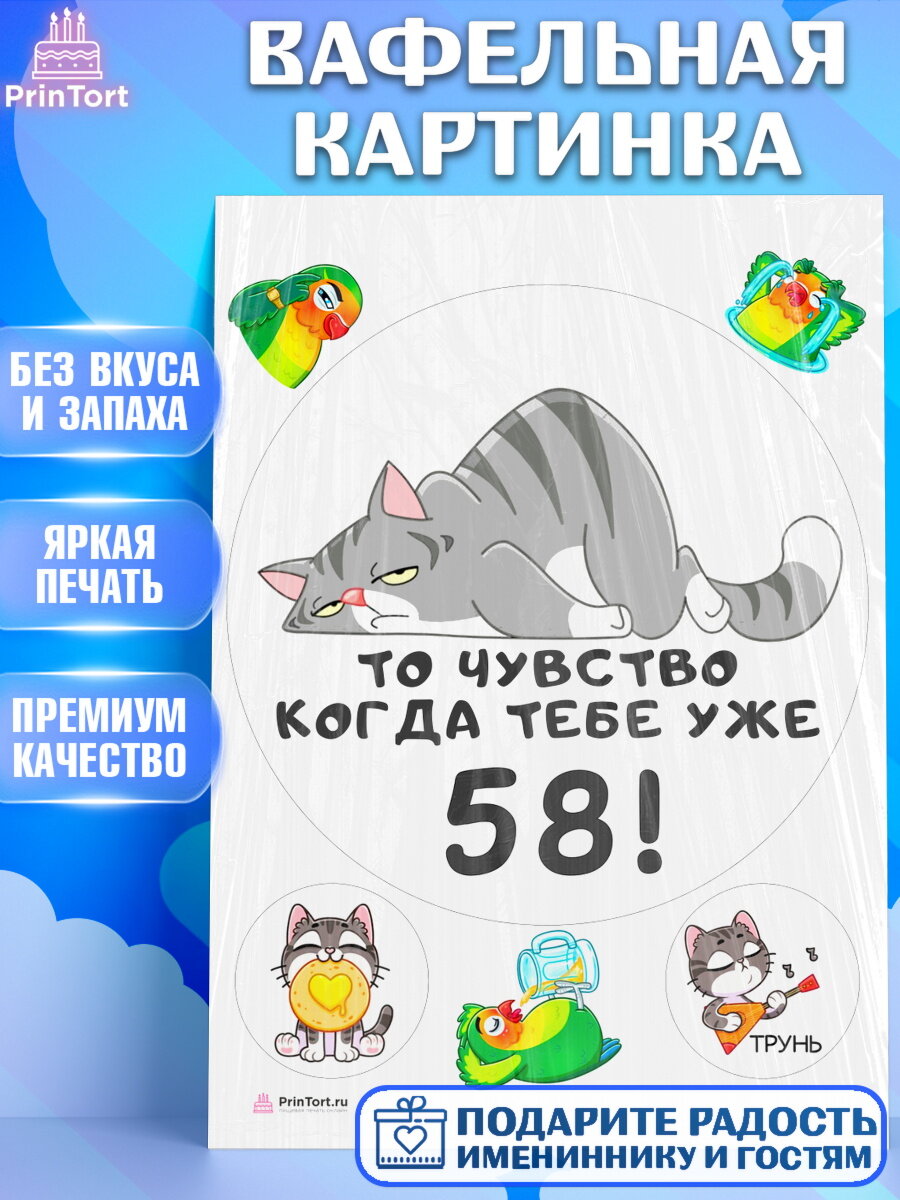 Вафельная картинка для торта с днем рождения. Украшения для торта на День Рождения. Декор для выпечки PrinTort