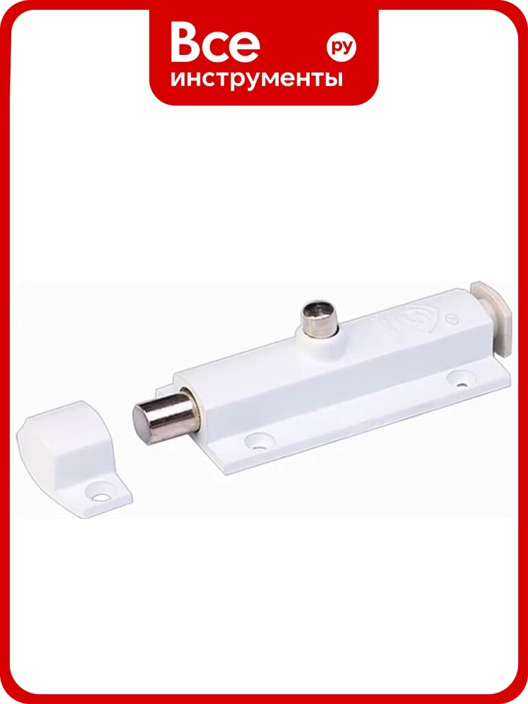 Защелка Mebax автомат, белая, большая, 85x30 00-00002685
