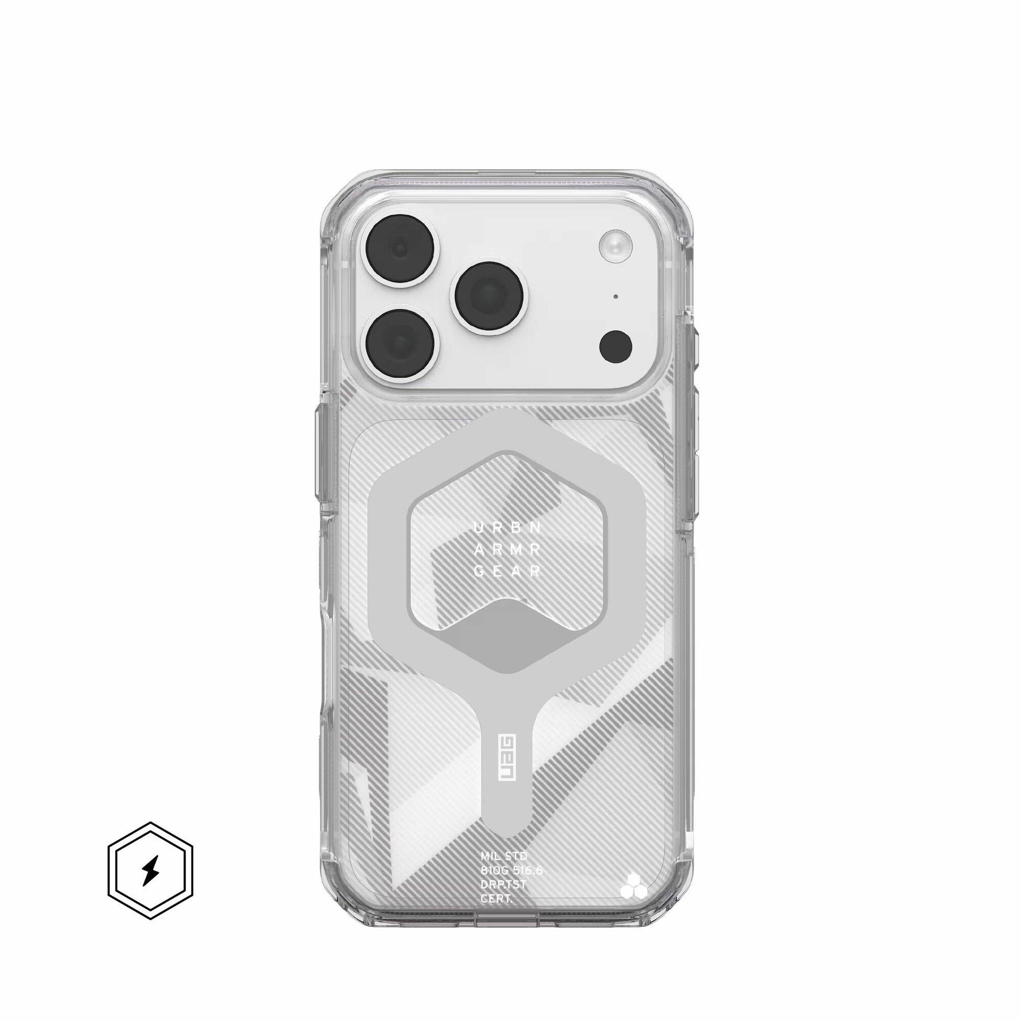 Чехол с поддержкой MAGSAFE UAG Plyo для iPhone 18 / 17 Pro 6.3", цвет Прозрачный / дымчатый (Ice / Smoke)