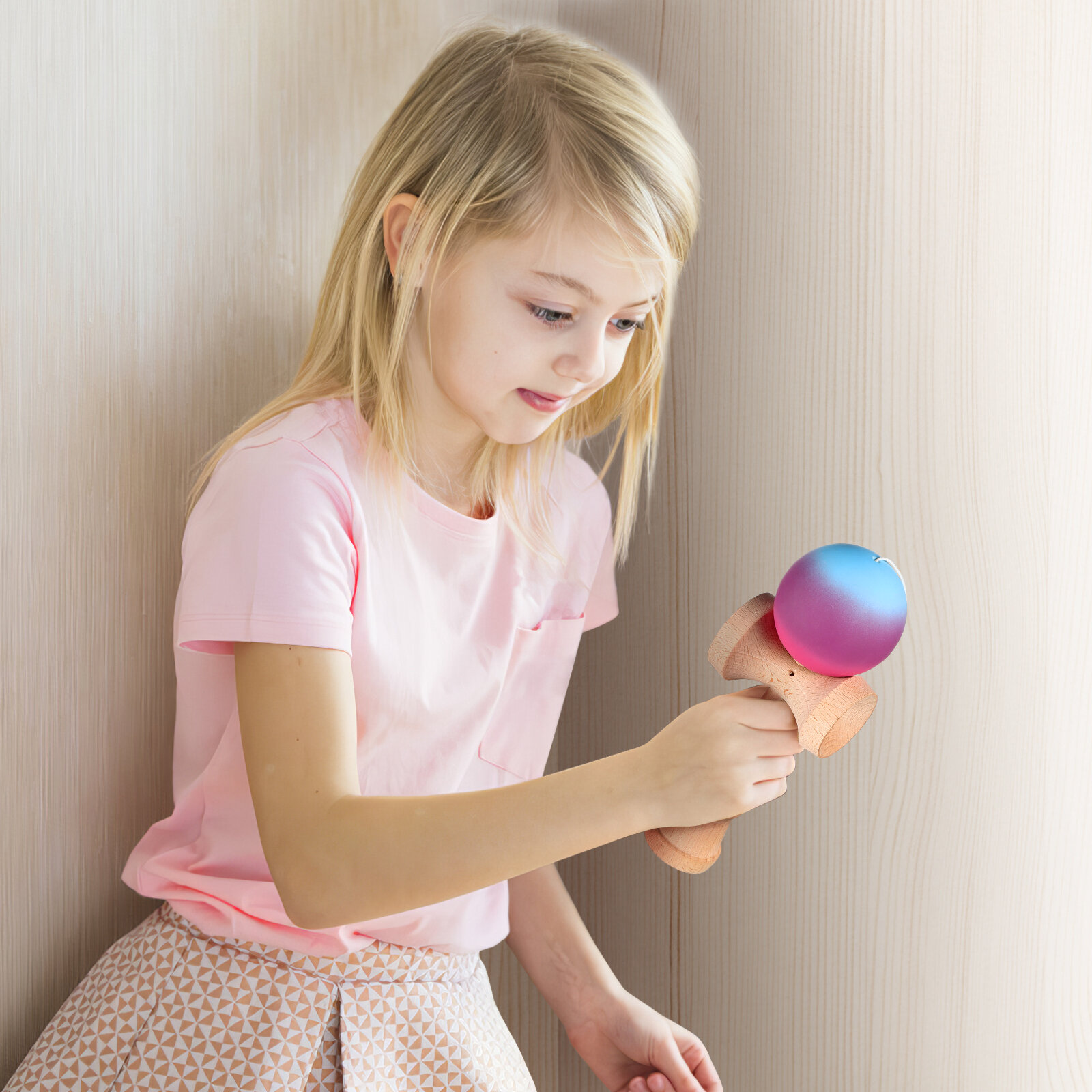 Игрушка Kendama Деревянная Игра Для Развития Координации И Навыков Баланса 1 Шт Многоцветный