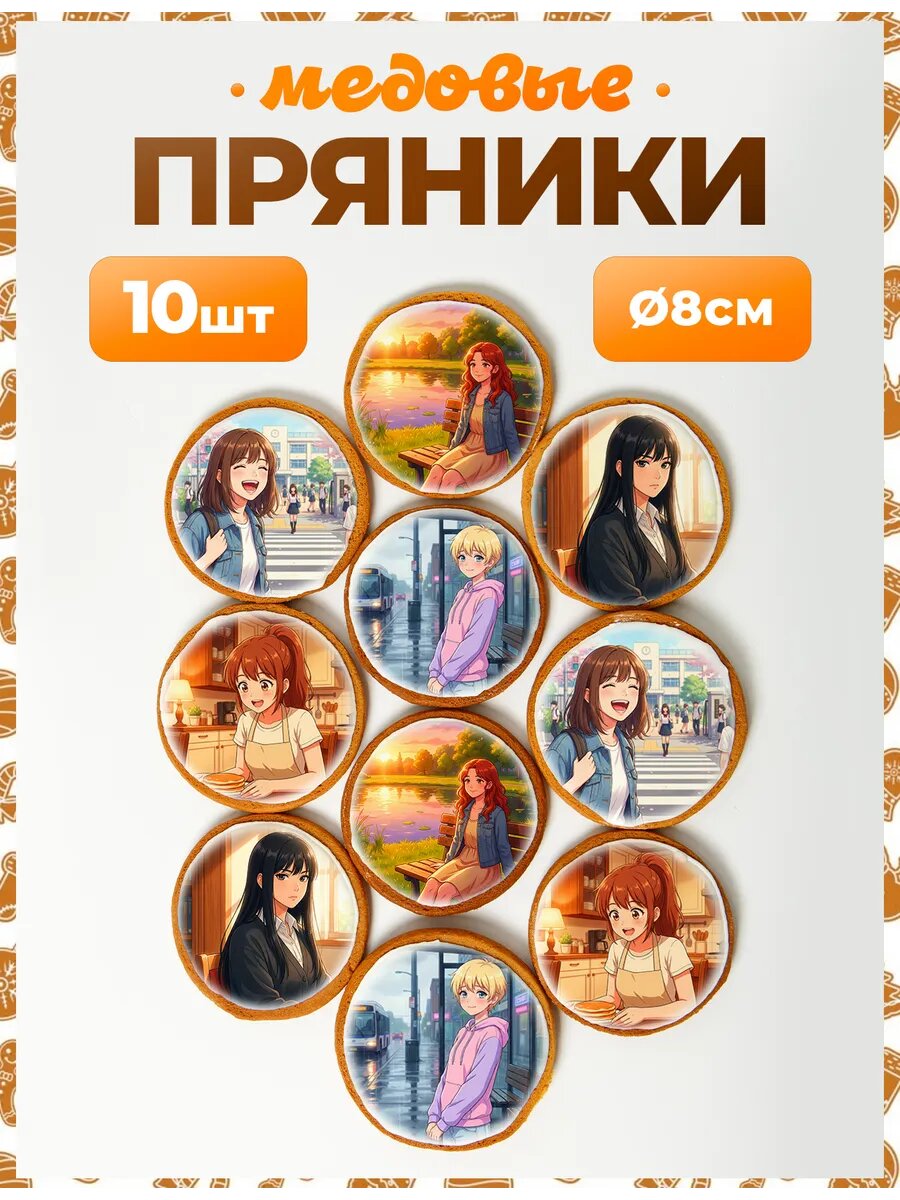 Набор пряников для подарка. Аниме №1 8 см