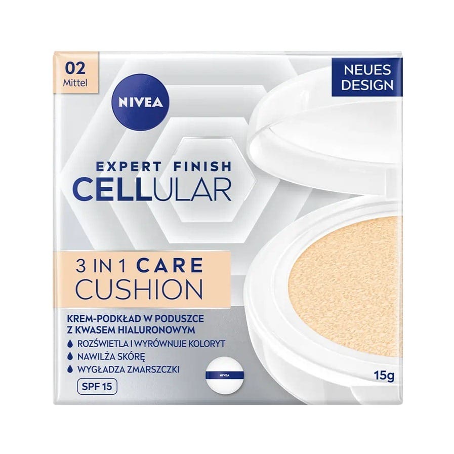 Тональный крем Nivea Expert Finish Cellular 3in1 Care Cushion, бежевый, 15 мл