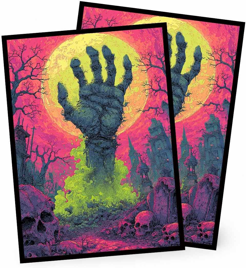Протекторы для карт MTG, TCG, PTCG, OCG, 100 шт, матовая обратная сторона, противоскользящие, удобные для тасования, размер 66х91 мм (Undead Grave)--NS928