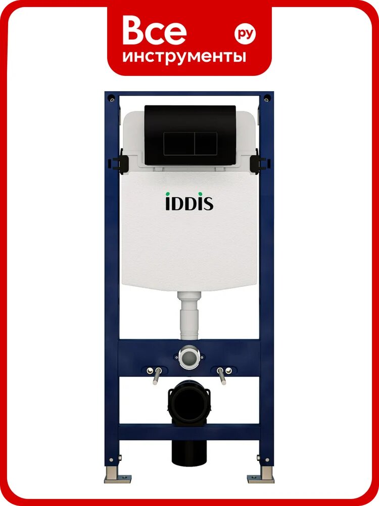 Комплект 2 в 1 IDDIS Optima Home инсталляция и клавиша смыва OPH00MBi32K, из инсталляции, черном матовом цвете