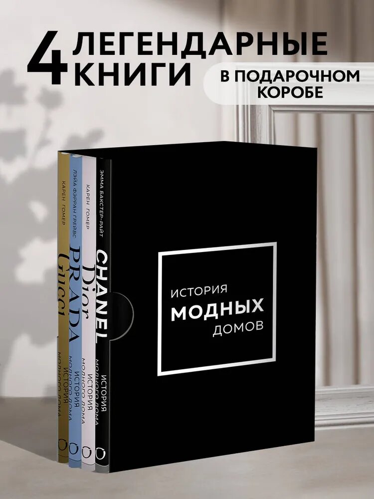 Подарочный набор. История модных Домов: Chanel, Dior, Gucci, Prada (черный)