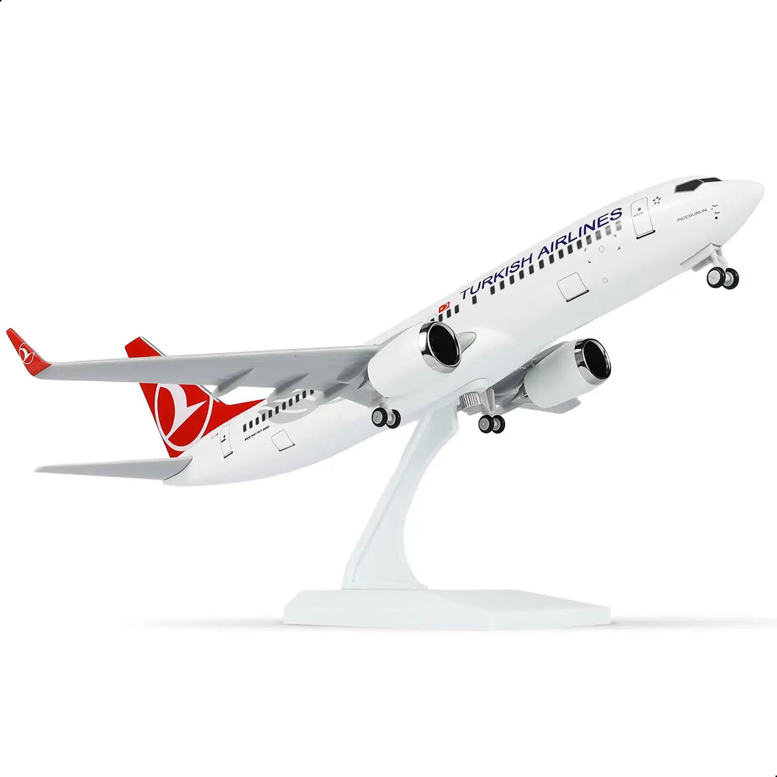 Модель самолёта 1:240, совместимая с набором для сборки Turkish Airlines 737 (длина 30 см). Смоляной Boeing 737 с подставкой авиационный подарок и декоративная модель для взрослых.
