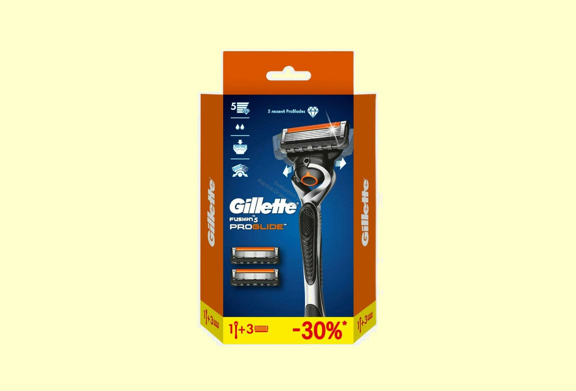 Бритва + 3 сменные кассеты Gillette ProGlide Flexball в ассортименте