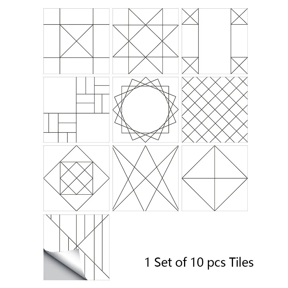 Матовые наклейки на пол Eco-friendly PVC 10 шт. Серый, 10cmX10cmX10pcs, MZ-6-043