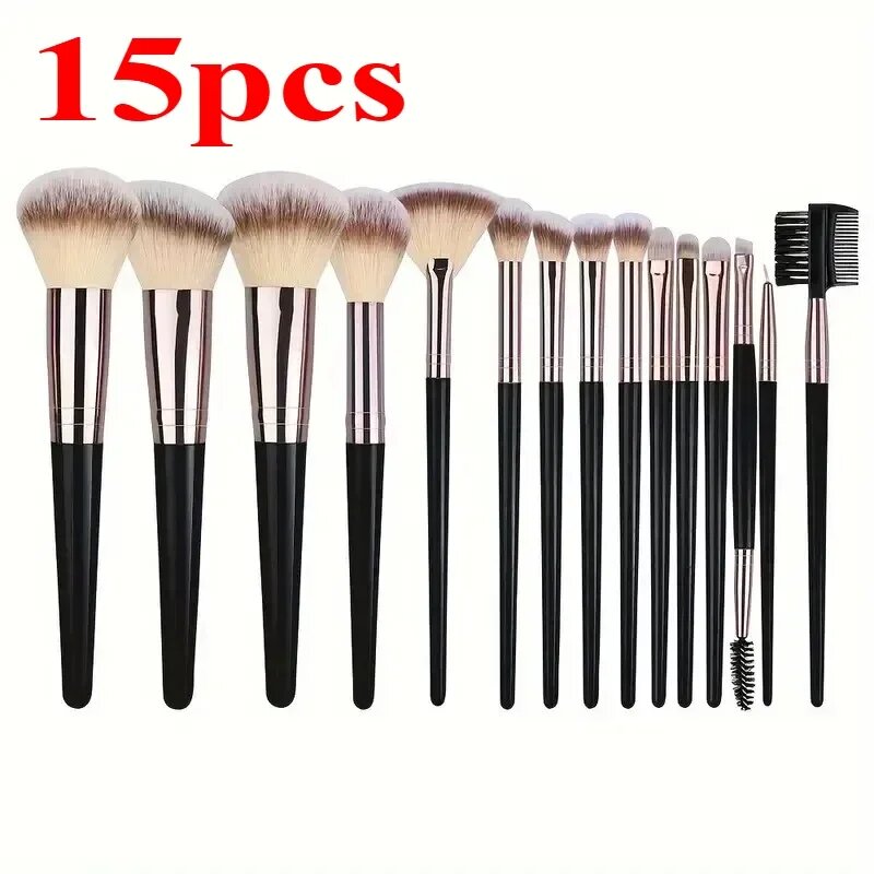 Набор кистей для макияжа RUZOFO 3-15 шт. C712-black 15pcs