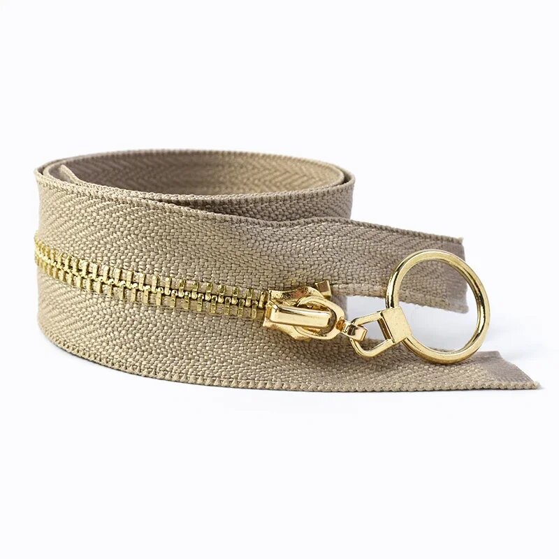 Металлические молнии Meetee 3#, 15-70 см, 2/5 шт KhakiGold, CloseEnd-20cm-5Pcs