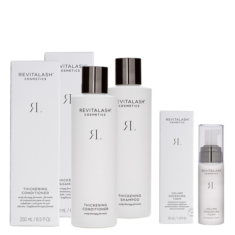 Revitalash Volumizing Hair Collection набор Шампунь для утолщения волос 250 мл + Уплотняющий кондиционер 250 мл + Кондиционер, стимулирующий рост волос 55 мл