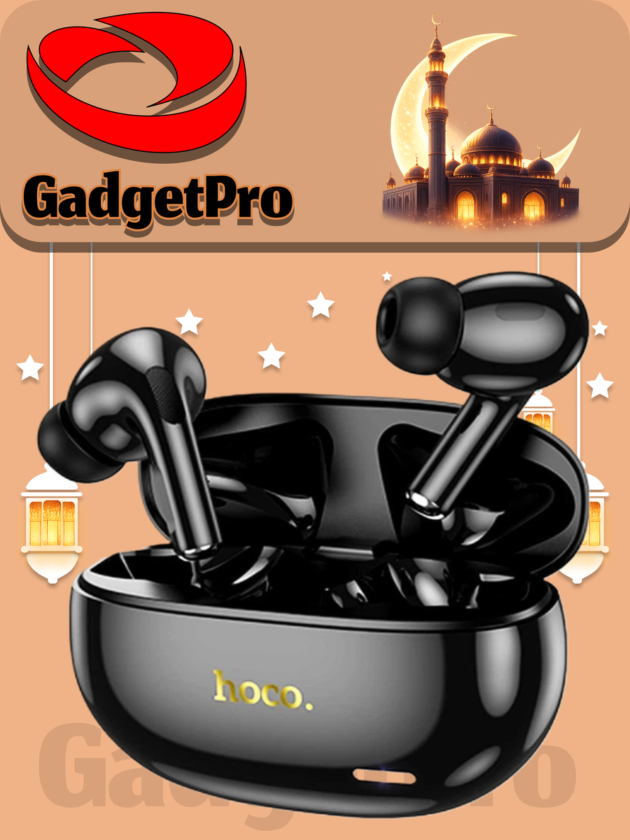 Наушники HOCO EW60 Plus TWS с Bluetooth 5.3, ANC, 20 ч, черные — фото 1