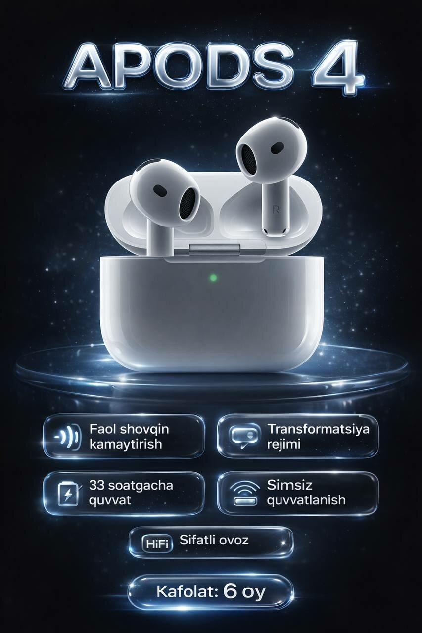 Беспроводные наушники Air Pods 4 (чип Hi-Fi), наушники премиум-класса для iPhone и Android, Airpod, Airpods