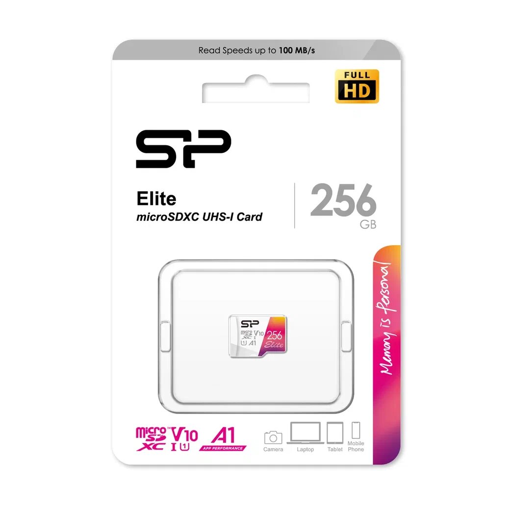 Карта памяти Silicon Power Elite microSDXC, 256 ГБ, A1, UHS-I Class 1 (U1), Class 10 (SP256GBSTXBV1V20)