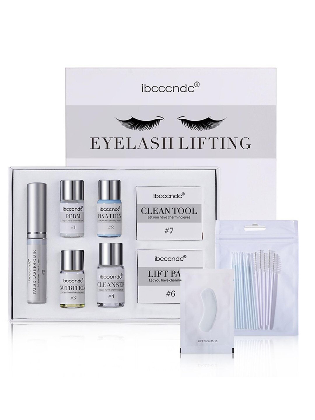 Профессиональные фиксирующие кисти для ламинирования бровей и ресниц, 5 шт