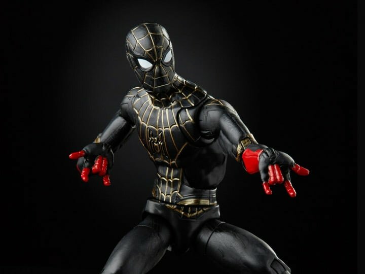Marvel Legends Spider-Man: No Way Home Black&Gold Suit, 15,24 см, аксессуары, Armadillo BAF — фото 1