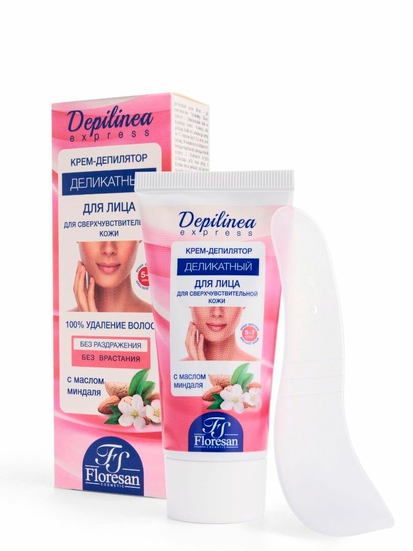 Floresan Крем-депилятор деликатный для лица, DEPILINEA, 50мл