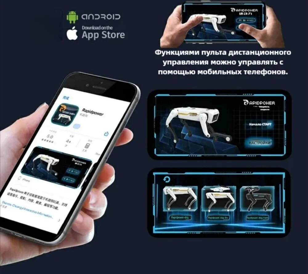 Игрушечный робот-собака с искусственным интеллектом голубого цвета — фото 1